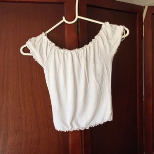off the shoulder white crop top